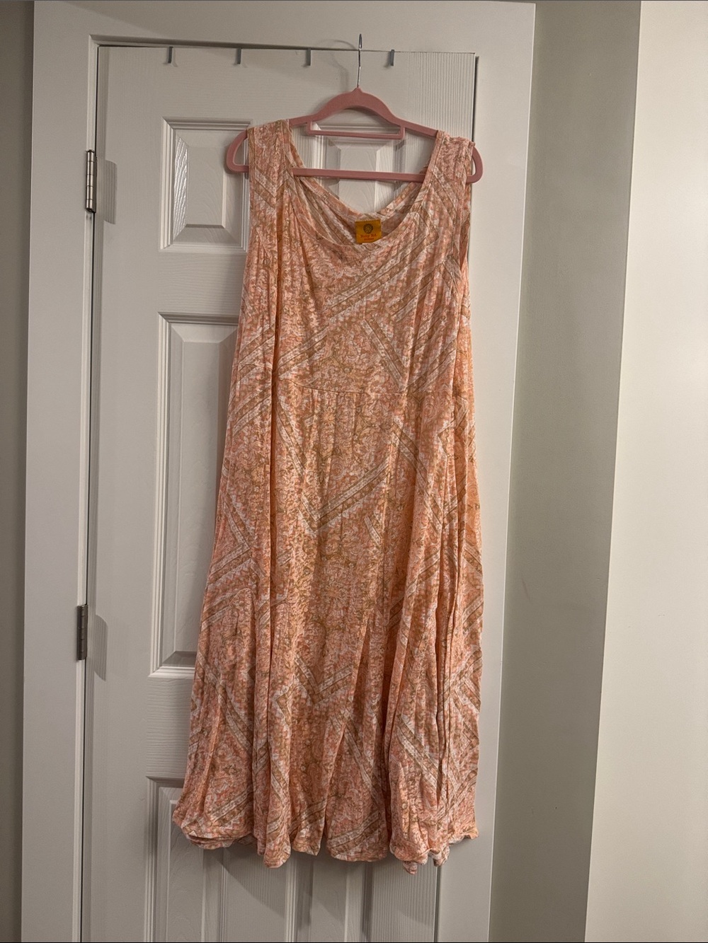 Ruby Rd. Peach Printed Midi Dress